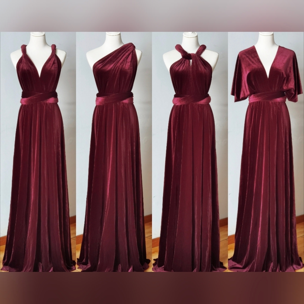 Burgundy Velvet Infinity Dress